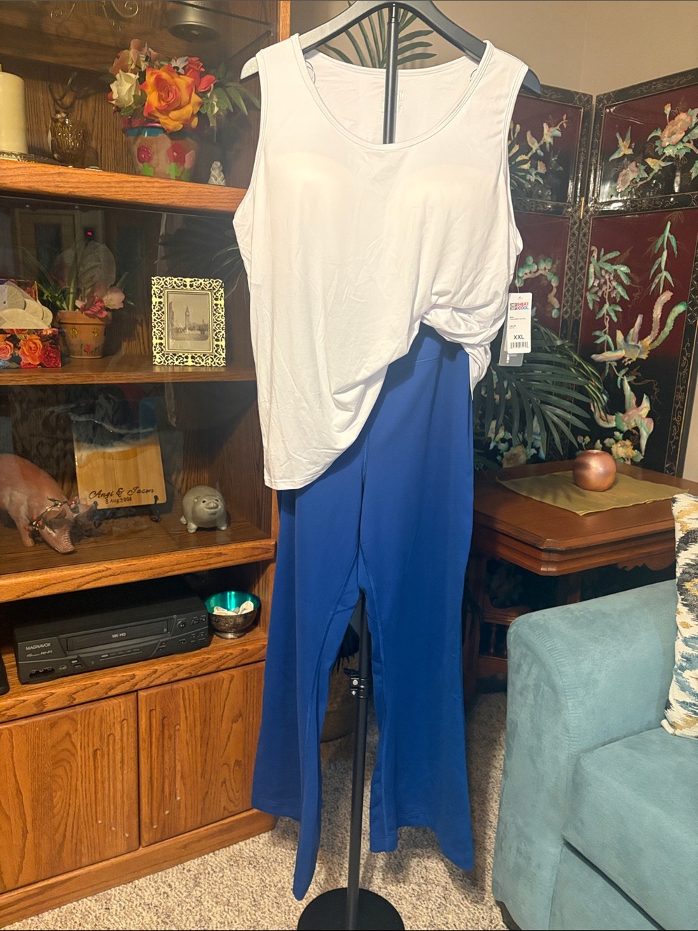 NWT Tank Top & VS Royal Blue Wide-Leg Pants Set